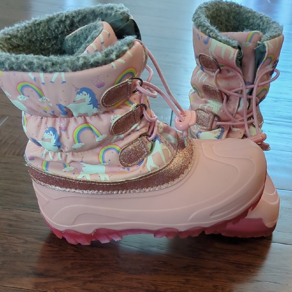 Magical Unicorn Kids Snow Boots - Pink